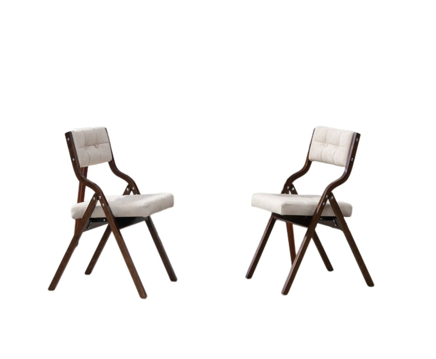 Folding Chairs with Cushion - Wooden Padded Chairs 2 Pack, Portable Dining Chairs for Kitchen, Office, Wedding, Party