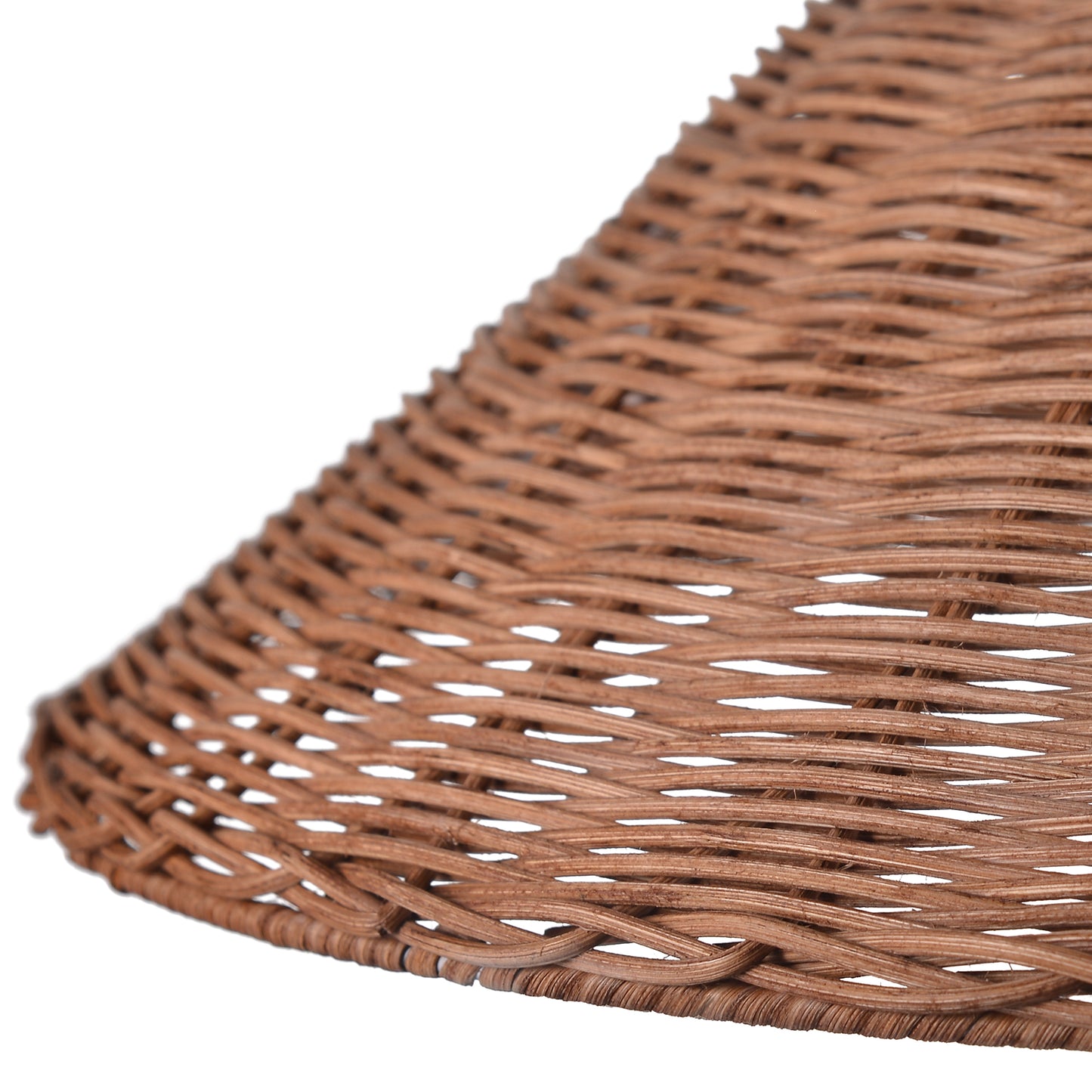 (Q) 23.6 Inch Hand Woven Rattan Pendant Light, Farmhouse Retro Style Umbrella Shaped Rattan Pendant Light, Suitable For Bedroom Craft Rooms