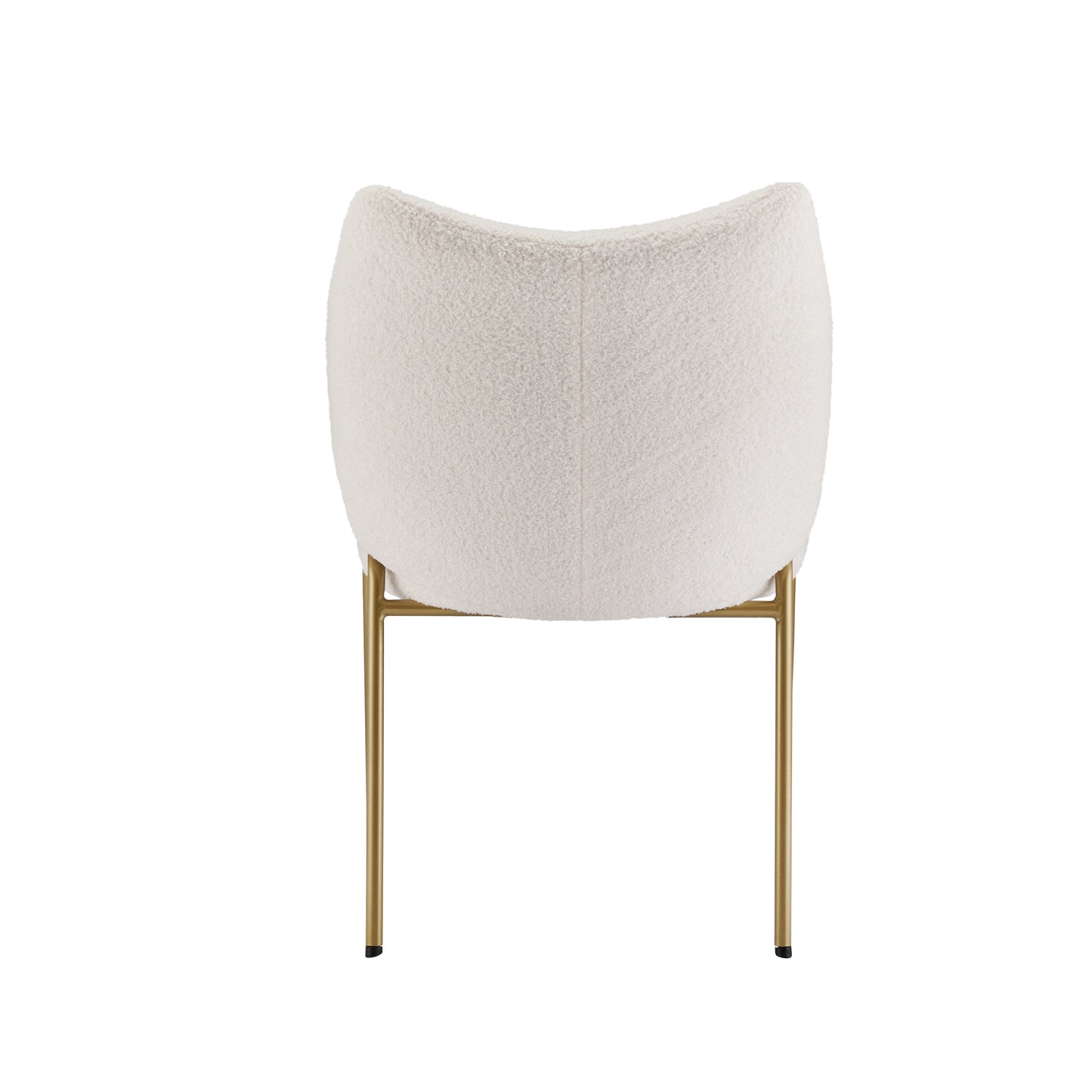 Beige Lamb Plush Dining Chair-Thickened Cushion, Armrest, for Lounge or Sofa Area