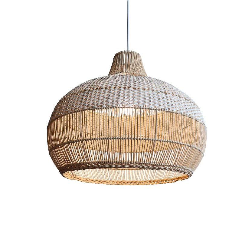 Handwoven Rattan Pendant Lighting Kitchen Island Tropical Vine Light Fixture