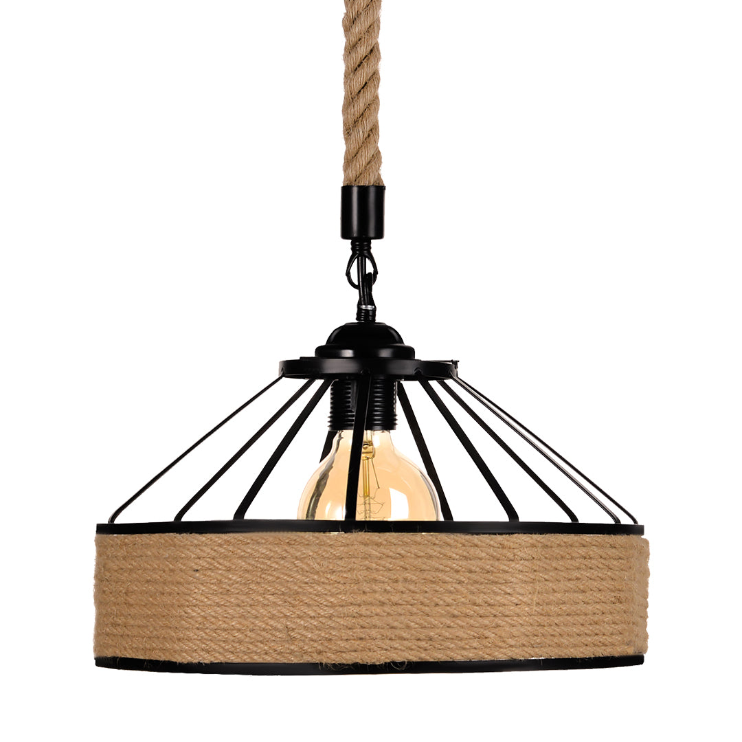 (Q)Creative Rope Vine Yurt Lampshade Pendant Light, Industrial Retro Vine Lamp Pendant Light, Suitable for Kitchen Islands and Living Rooms