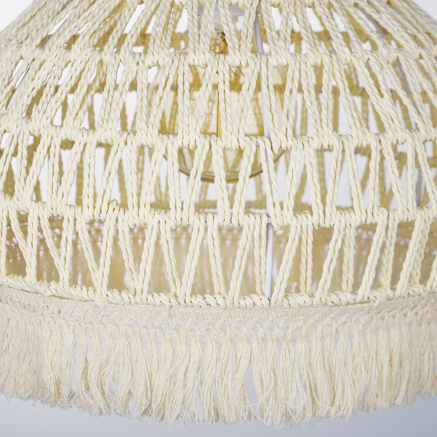 (M)ARTURESTHOME Pendant Light Fixture Black Rattan Drum Shade 1 Light Hanging Chandelier For Living Room