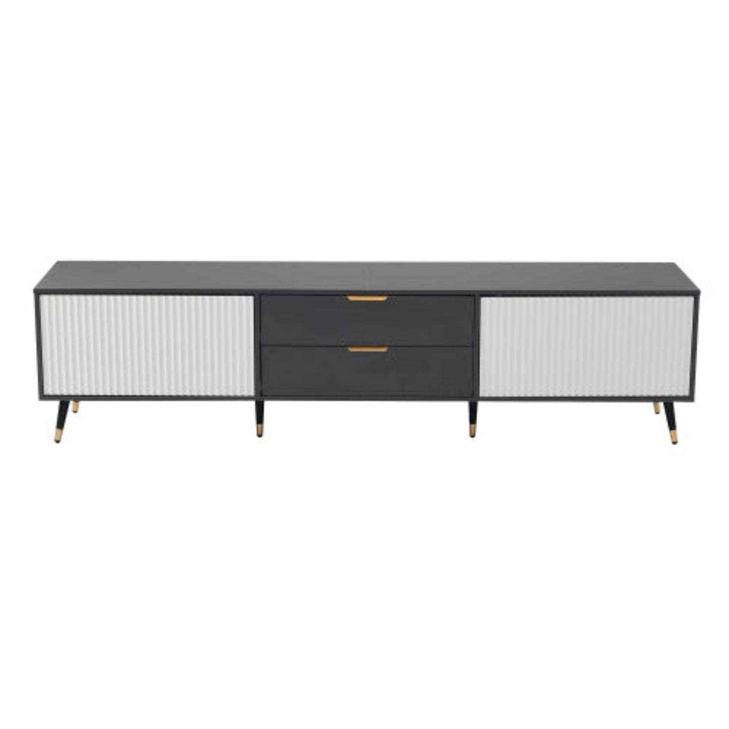 Elegant Grey and White Living Room Set-TV Stand, Side Table, Coffee Table - 3-Piece Value Set with Wall Cabinet