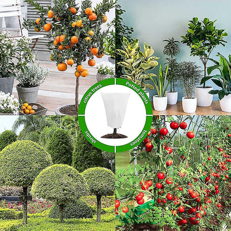 (Y)Frost Protection Bags For Plants, Reusable Plant Protection Cover With Drawstring