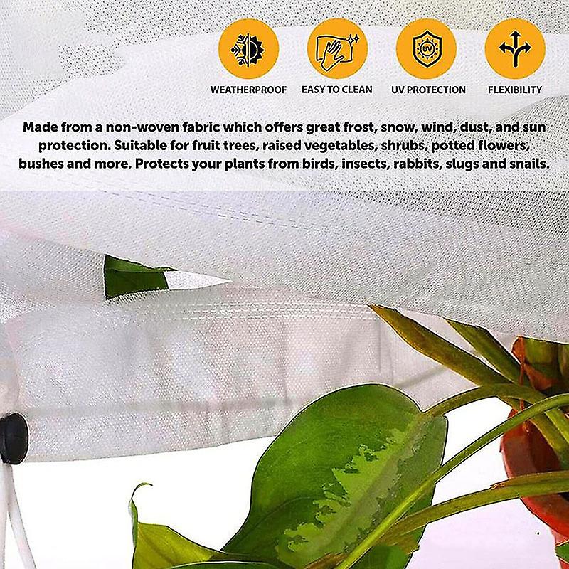 (Y)Frost Protection Bags For Plants, Reusable Plant Protection Cover With Drawstring