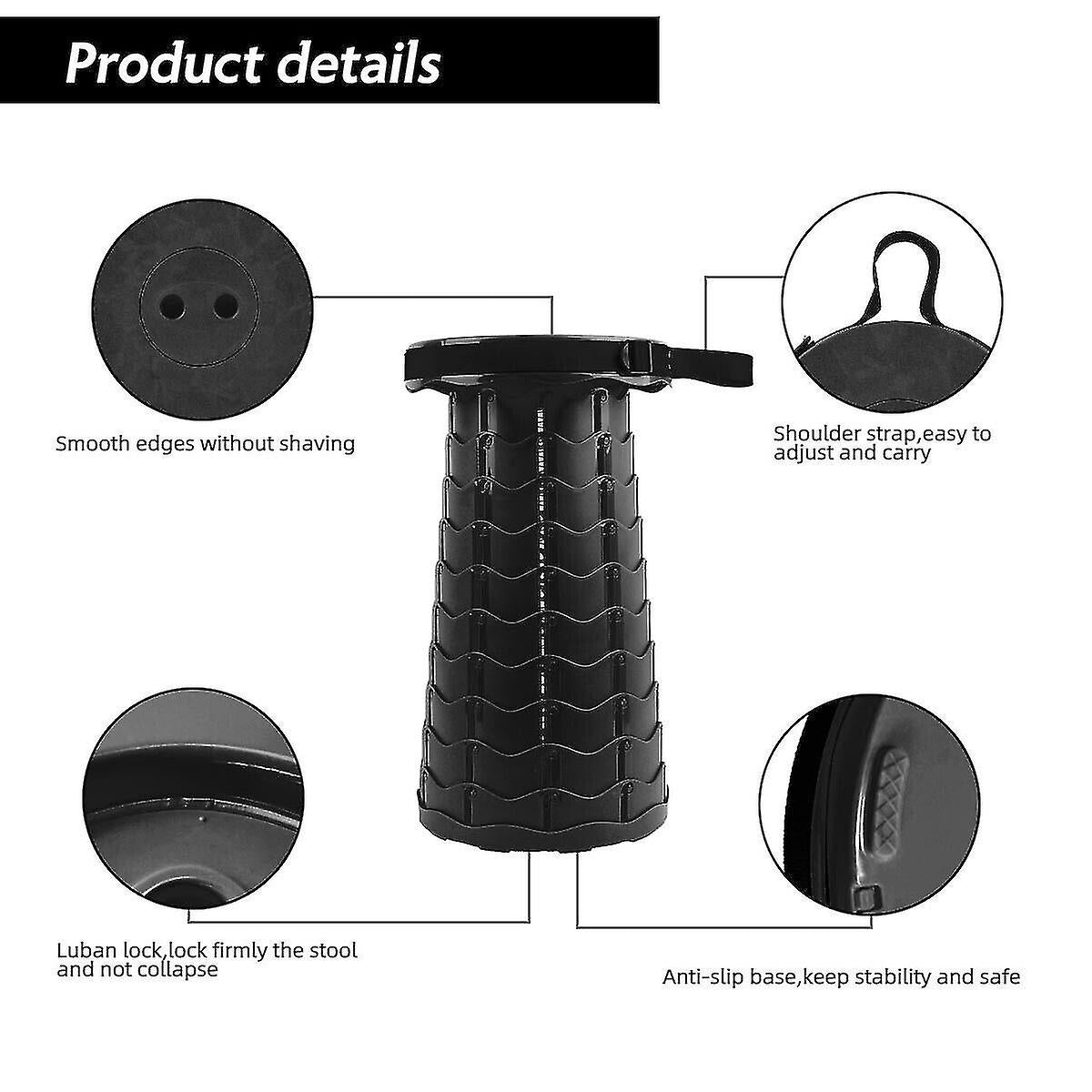 (Y)Folding Stool Telescopic Chair Camping Fishing Outdoor Portable Seat Adjustable
