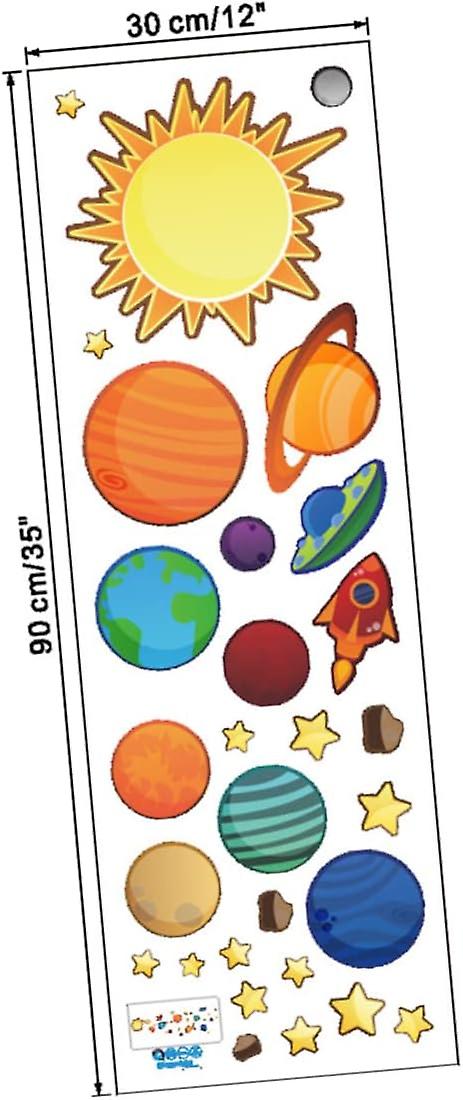 (Y)Solar System Wall Decals - Kids Room Decor, Nursery Room Sticker, Removable Wall Art Stickers
