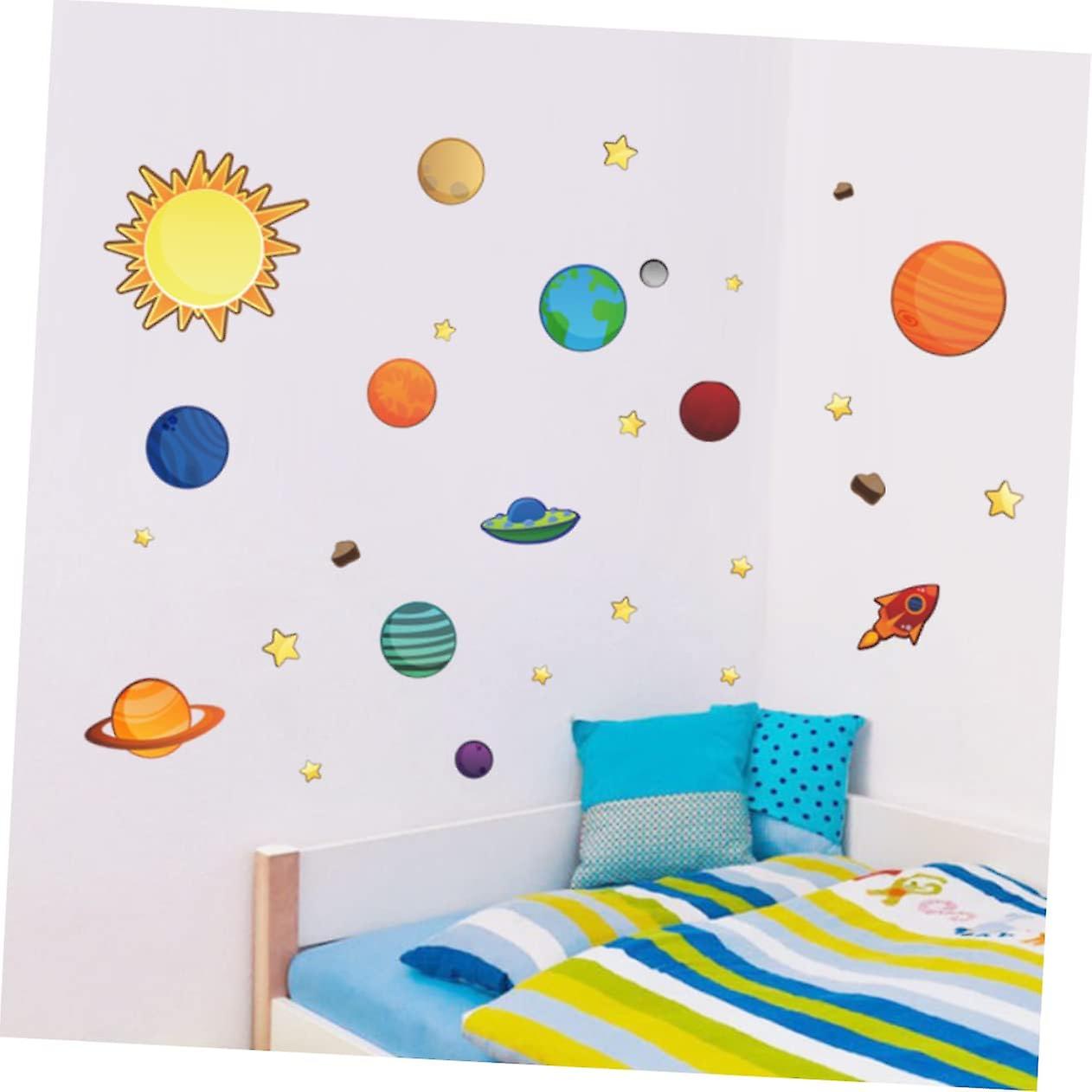 (Y)Solar System Wall Decals - Kids Room Decor, Nursery Room Sticker, Removable Wall Art Stickers