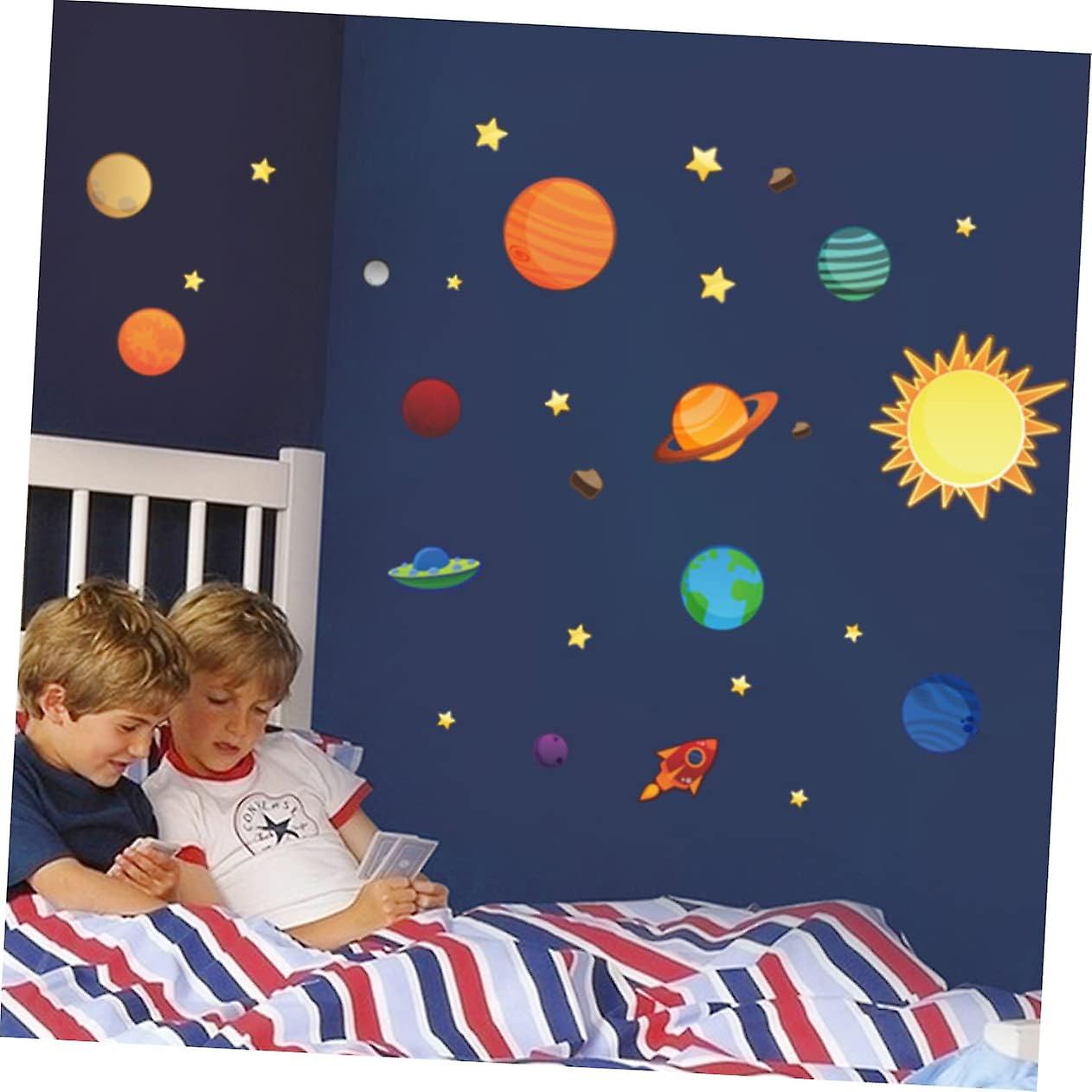 (Y)Solar System Wall Decals - Kids Room Decor, Nursery Room Sticker, Removable Wall Art Stickers