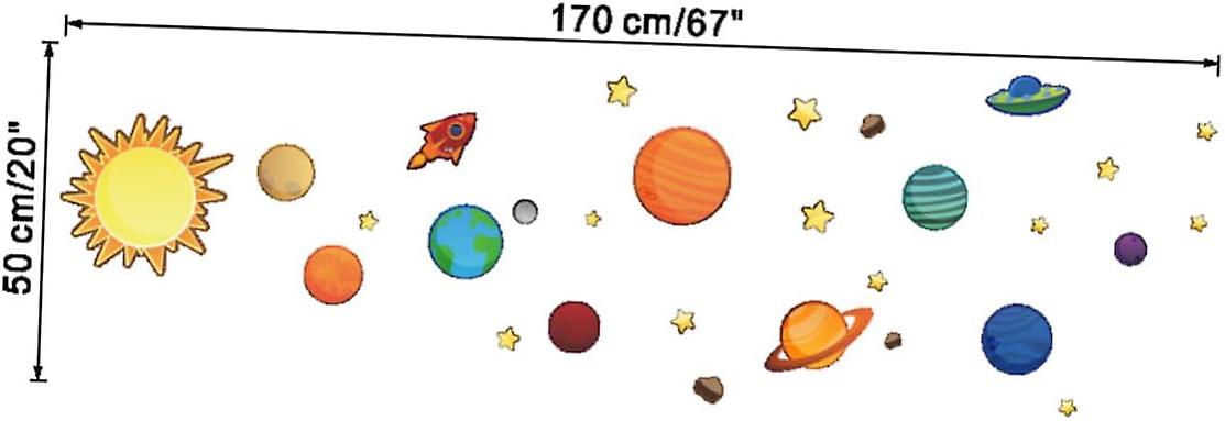 (Y)Solar System Wall Decals - Kids Room Decor, Nursery Room Sticker, Removable Wall Art Stickers