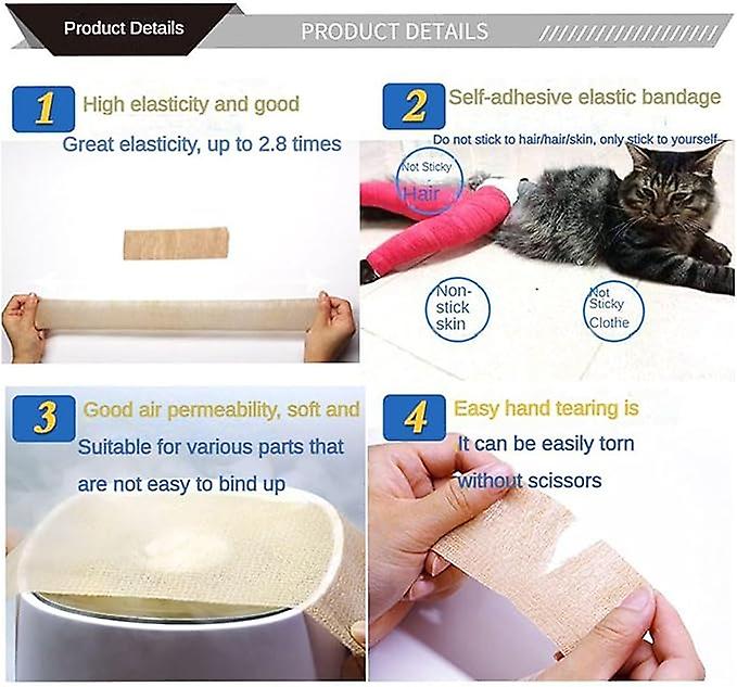 (Y)Dog bandage shoes, dog paw bandage non-woven tape, self-adhesive bandage shoes, DIY dog paw protection (2 pieces, 5cm * 4.5m) white blue