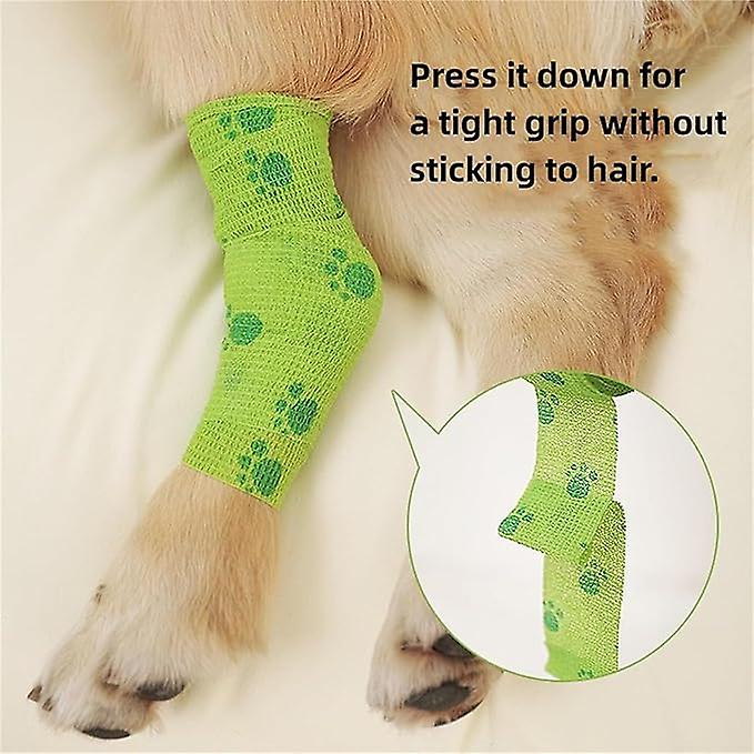 (Y)Dog bandage shoes, dog paw bandage non-woven tape, self-adhesive bandage shoes, DIY dog paw protection (2 pieces, 5cm * 4.5m) white blue