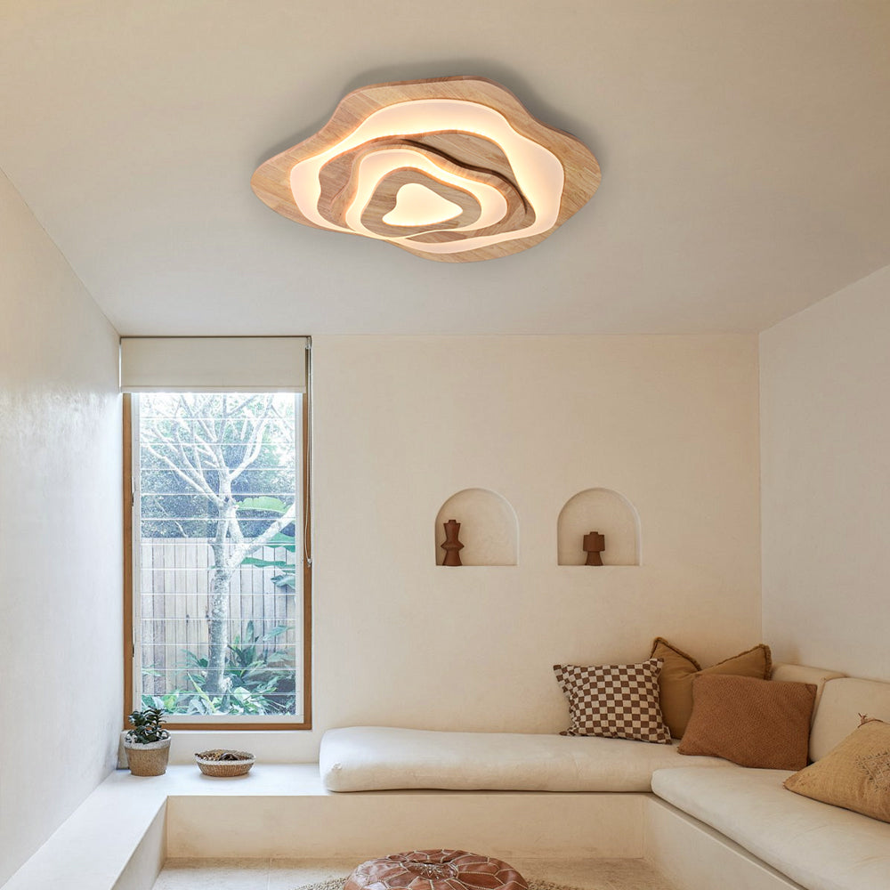 (M)Mountain Ceiling Lighting Fixture LED Wooden Ceiling Lamp for Kitchen,Living Room,Bedroom