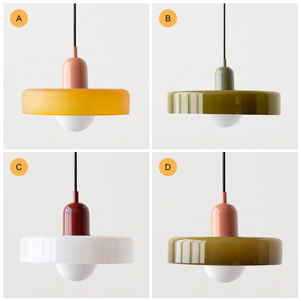 (M)1-Light Glass Pendant Light Fixture Modern Small Lamps for Living Room/Kitchen