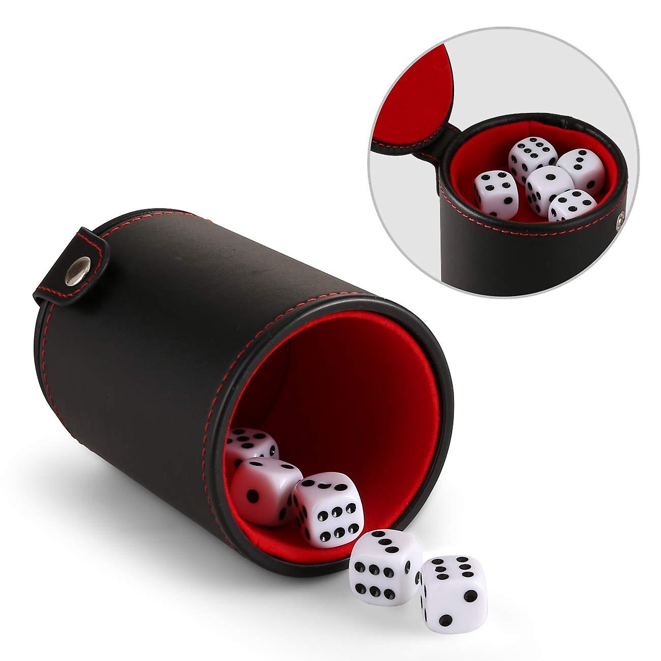 (Y)Dice cup set with 10 diceFaux leather professional dice cup with lid for playing games