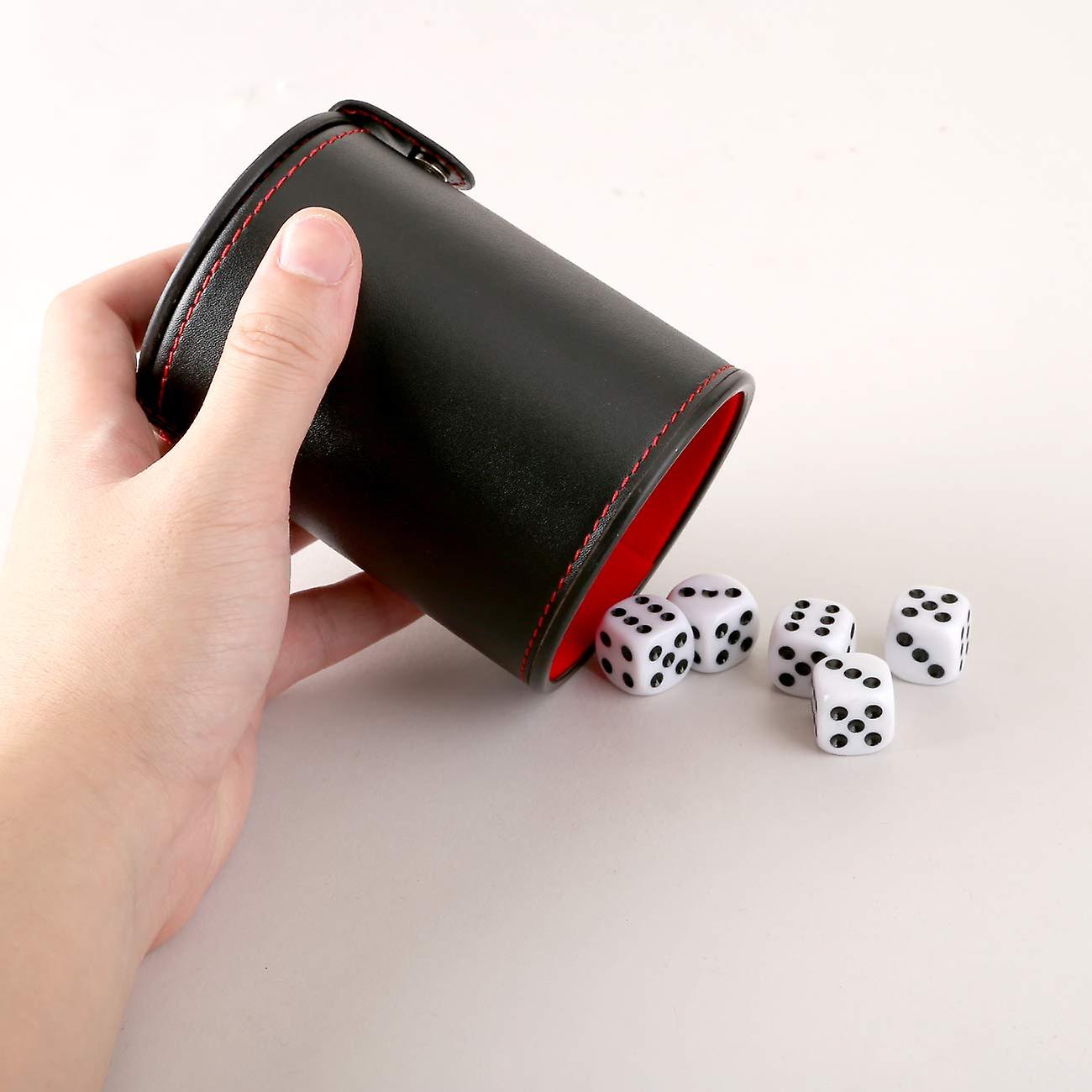 (Y)Dice cup set with 10 diceFaux leather professional dice cup with lid for playing games