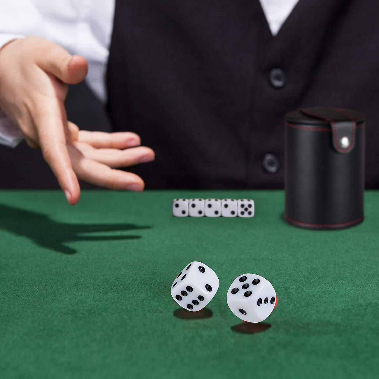 (Y)Dice cup set with 10 diceFaux leather professional dice cup with lid for playing games