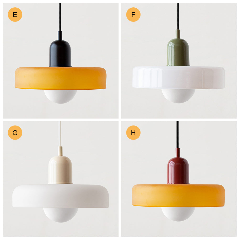 (M)1-Light Glass Pendant Light Fixture Modern Small Lamps for Living Room/Kitchen