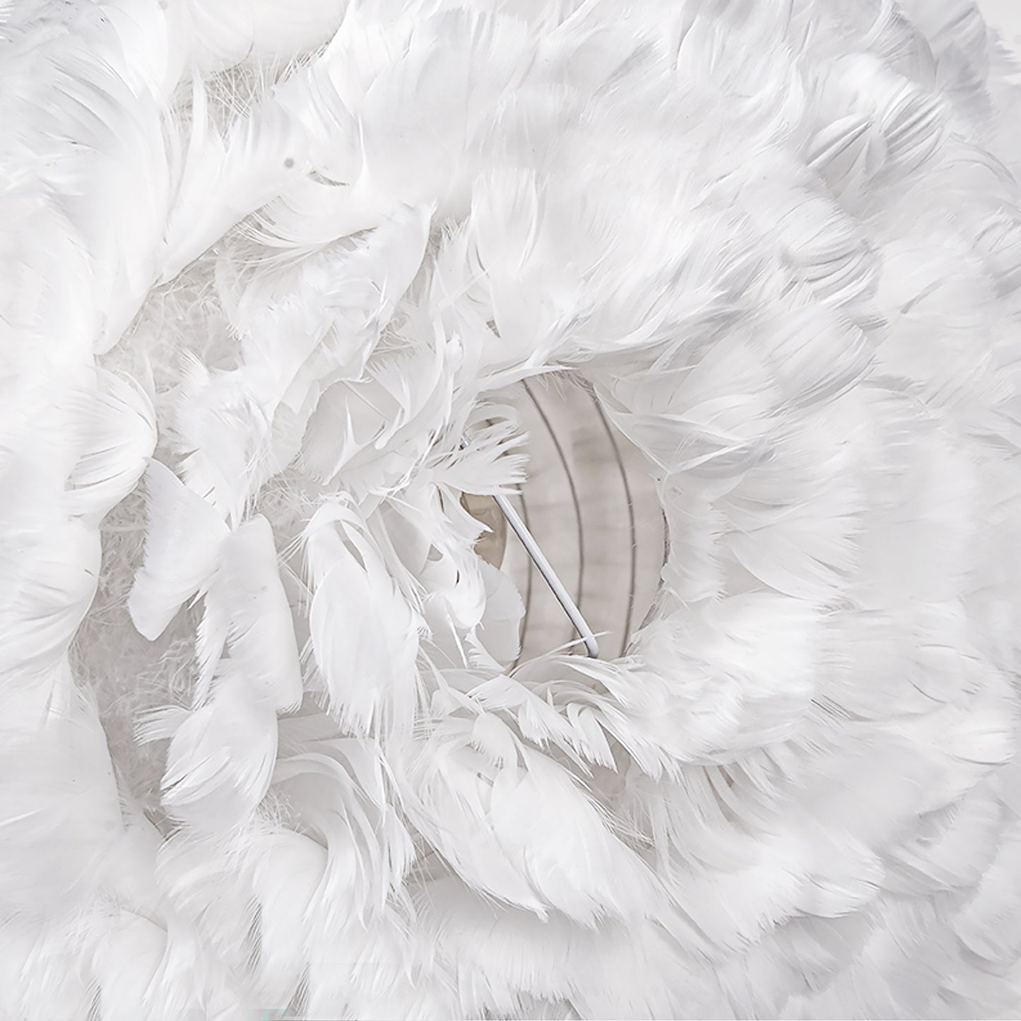 (M)Pendant Light Globe White Feather Chandelier E27 for Children's Bedroom Living Room