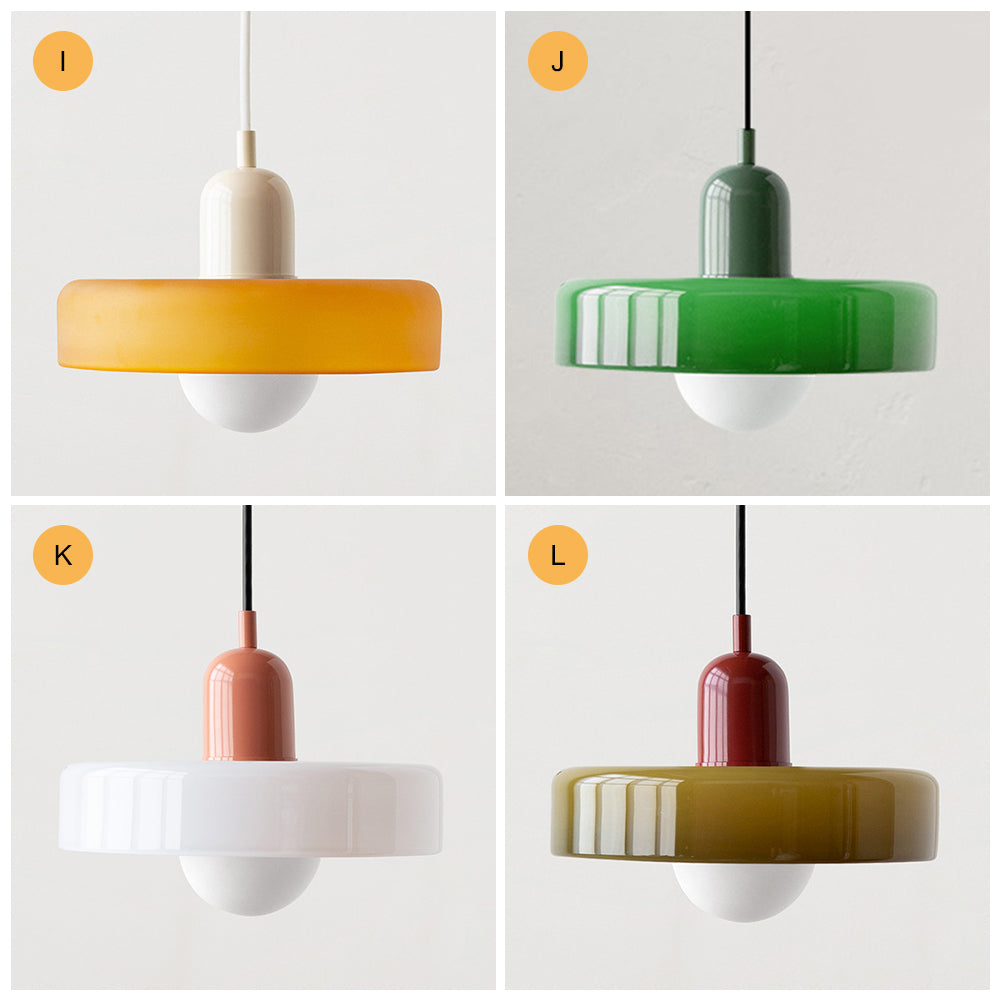 (M)1-Light Glass Pendant Light Fixture Modern Small Lamps for Living Room/Kitchen