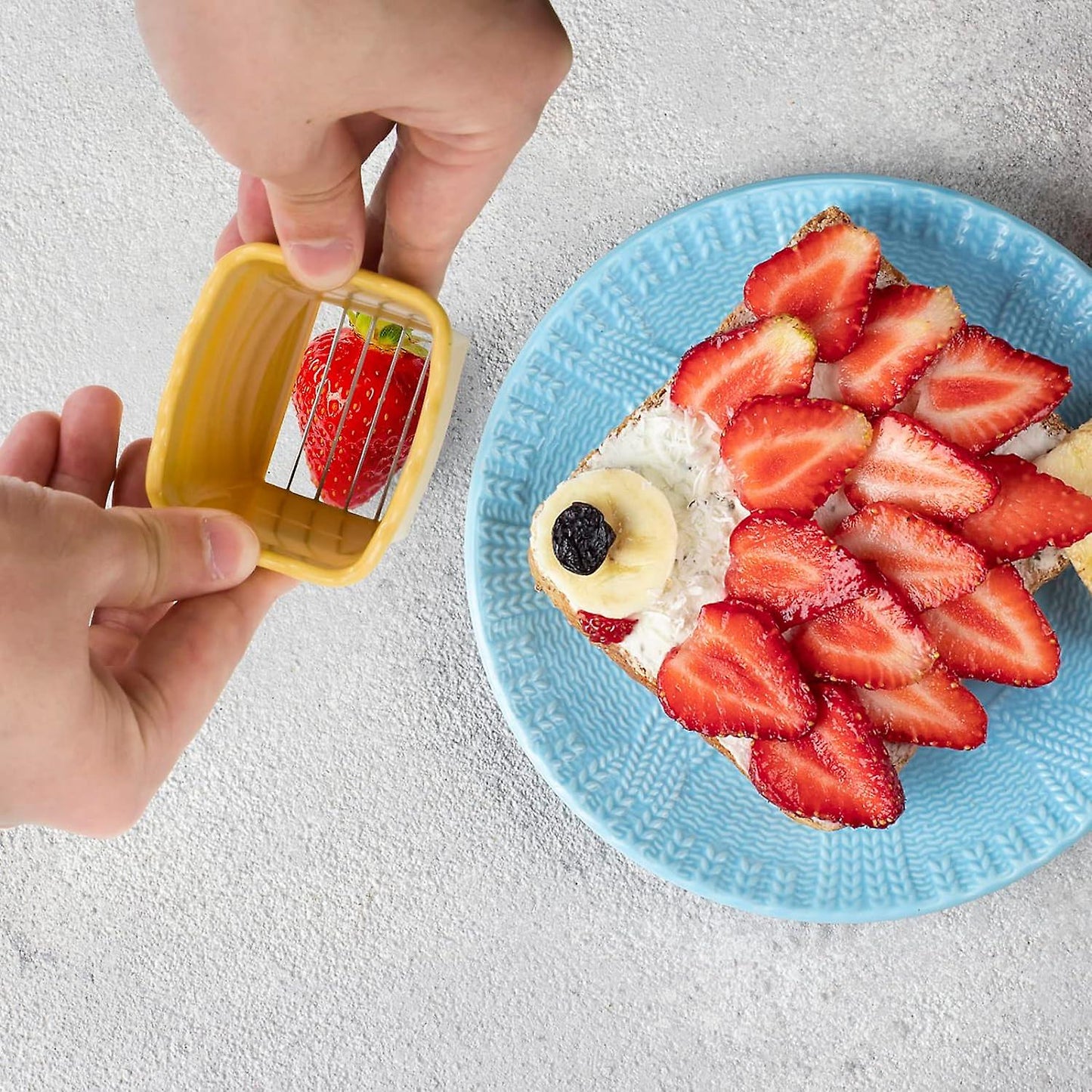 (Y)3-Piece Cup Slicer, Egg and Fruit Cup Slicer, Strawberry Slicer, Banana Cup Chopper, Quick Make Fruit and Vegetable Salad Creative Kitchen Gadgets