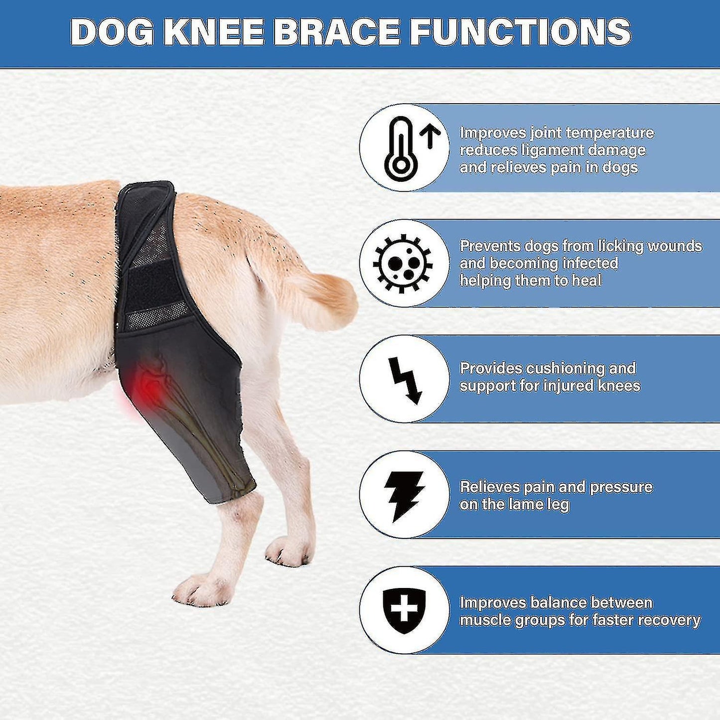 (Y)2024 Dog Knee Brace, Dog Leg Brace Hip Support Brace Compatible with Cruciate Ligament Injury, Ccl, Patellar Dislocation or Osteoarthritis