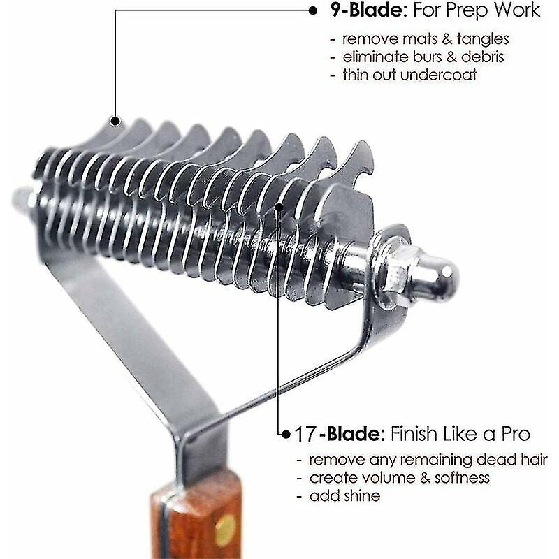 (Y)Coat King Detangling Comb And Grooming Brush For Dogs And Cats Undercoat Rake (dual)