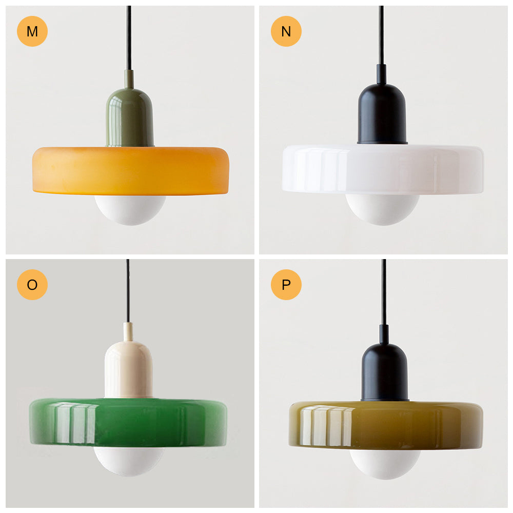 (M)1-Light Glass Pendant Light Fixture Modern Small Lamps for Living Room/Kitchen