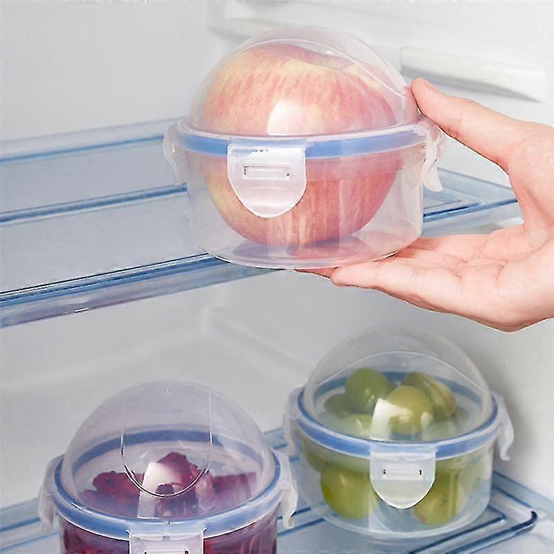 (Y)4pcs Reusable Food Saver Box Tomato Garlic Onion Lemon Keeper Refrigerator Clear Box Vegetable Fruit Holder