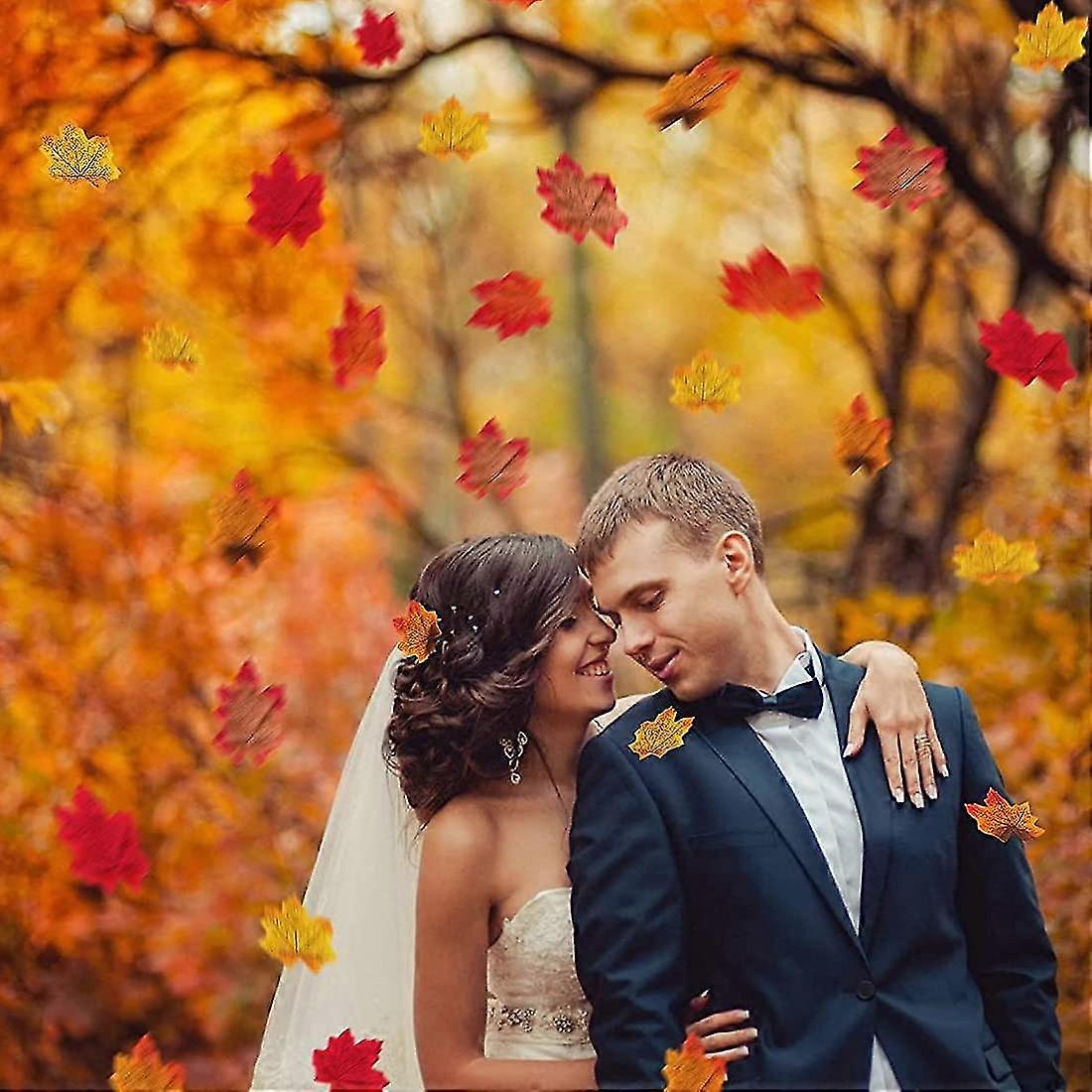 (Y)200pcs Leaves Decoration Autumn Leaves Decoration Leaves Decoration Autumn Scatter Decoration