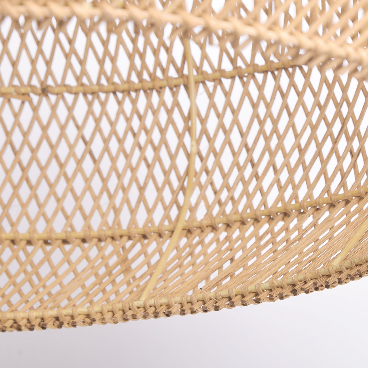 (X) Handcrafted Rattan Gourd Shaped Chandelier, Natural Modern Minimalist Lamps for Bedroom and Living Room