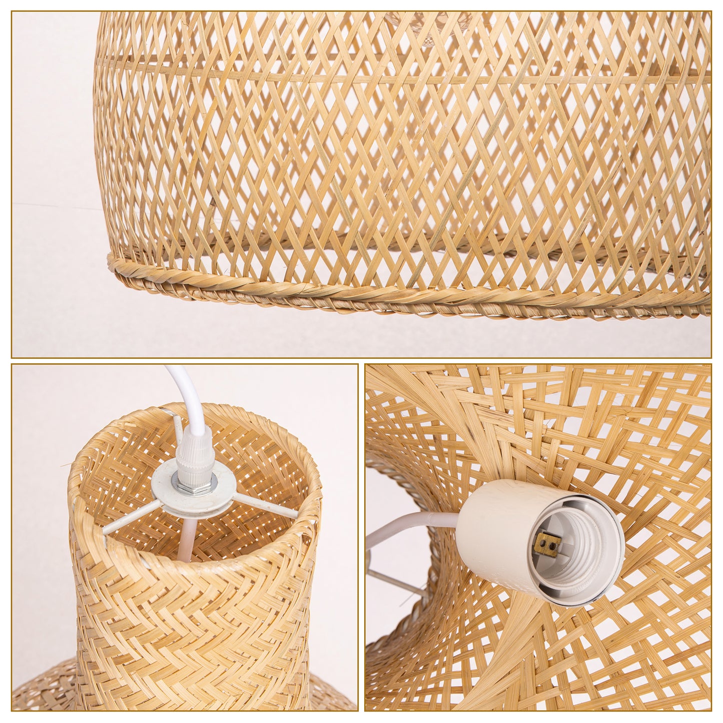 Bamboo Chandelier Vintage Rustic Hand-Woven Chandelier