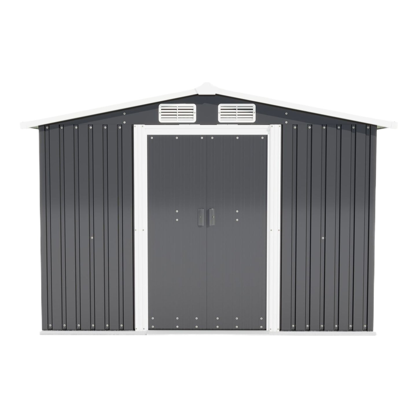 10FT x 8FT Metal Outdoor Storage Shed with Lockable Door, Waterproof & Anti-Corrosion Tool Shed for Backyard, Patio, Lawn & Garden