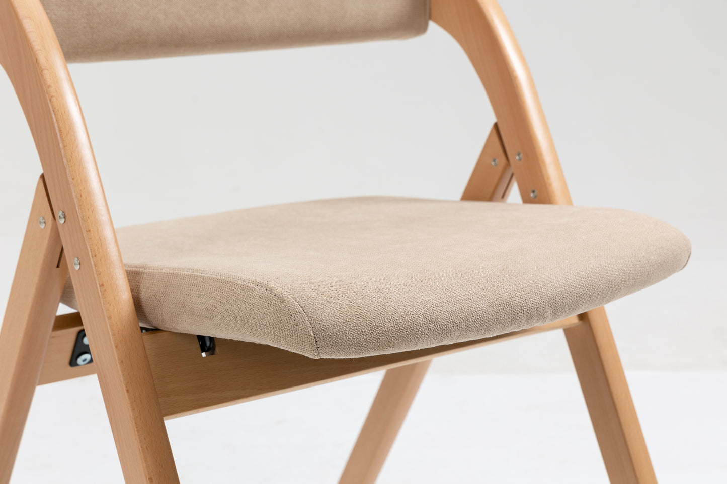 Wooden Stackable Folding Chairs with Padded Seats & Removable Covers - 2 Pack for Kitchen, Office, Wedding, Party, Picnic