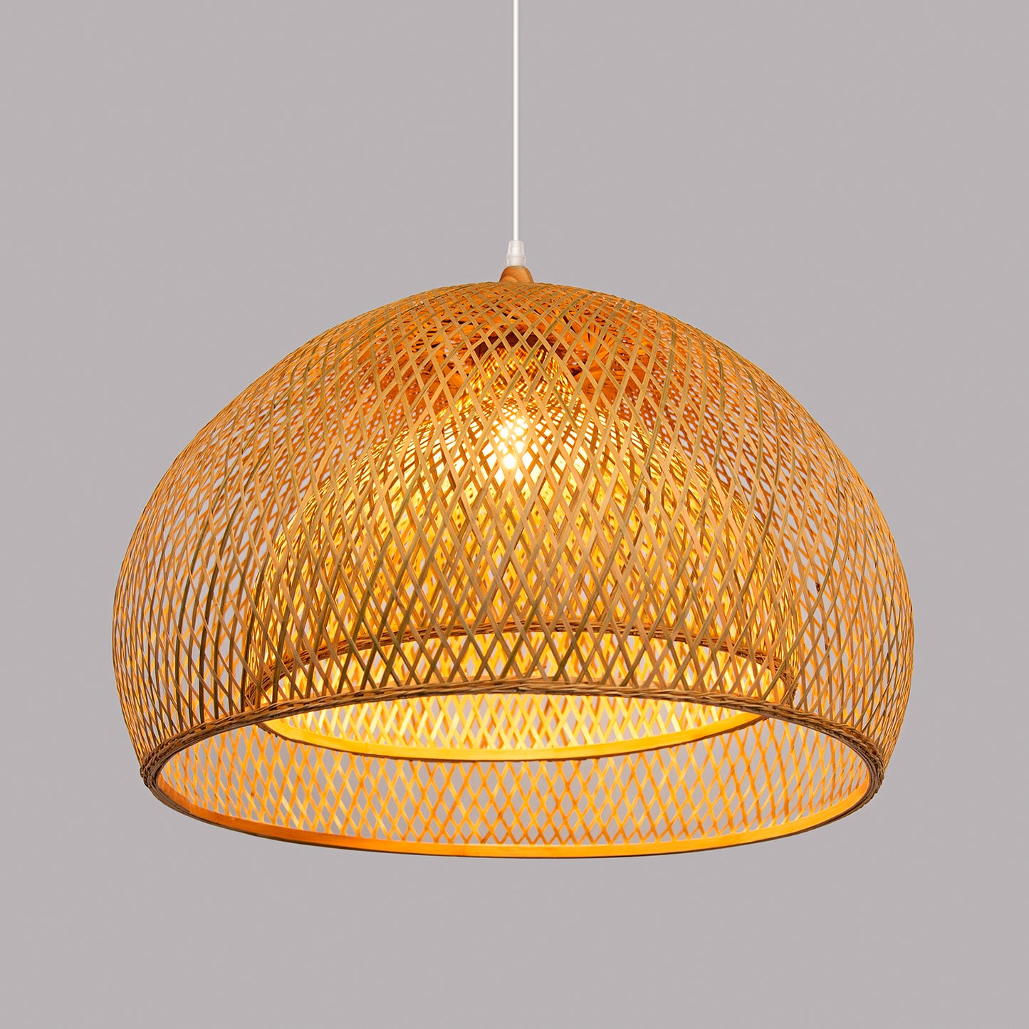(M) ARTURESTHOME Bamboo Pendant Light 1 Light Hanging Chandelier Rattan Handmade Hanging Lights Fixture for Kitchen Island Living Room Bedroom