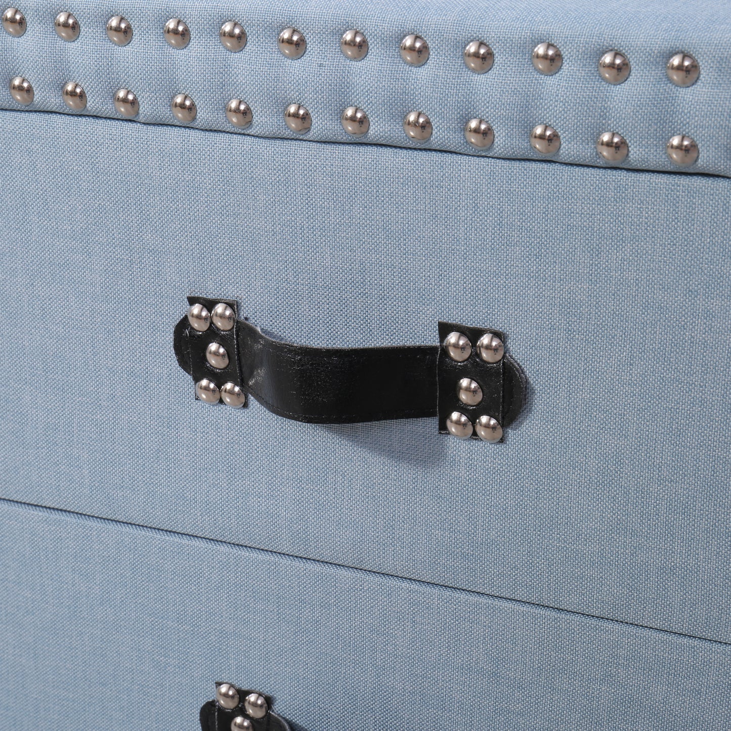 (Z)Stylish & Durable Multi-Purpose Linen Nightstand with 2 Drawers - No Assembly Required