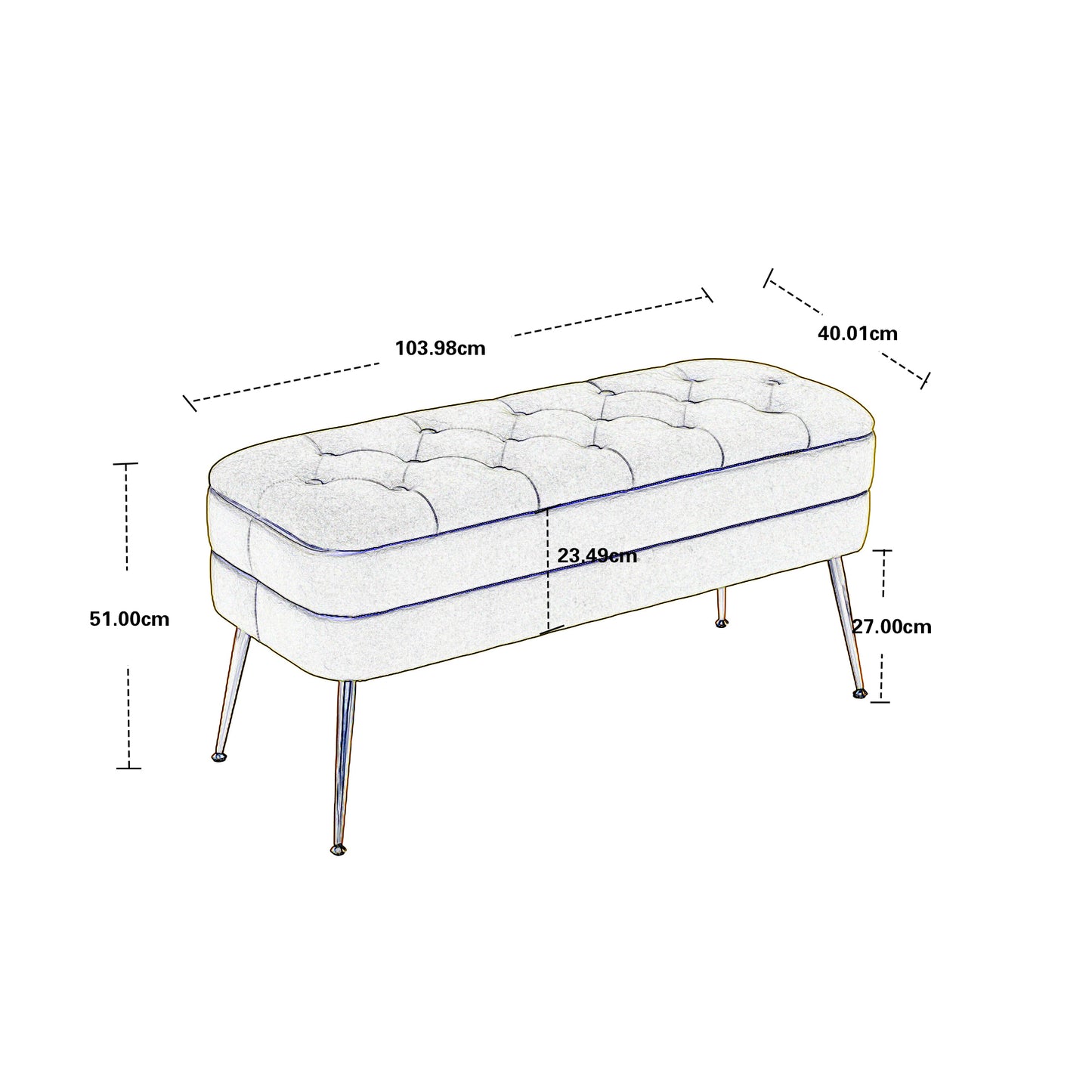 Gray Velvet Storage Ottoman - A Stylish and Functional Bench for Multiple Spaces
