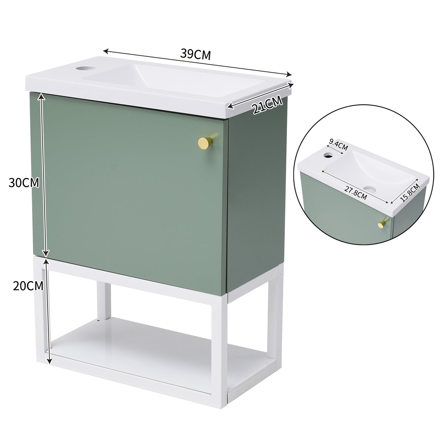 (Z)Bathroom furniture washbasin with vanity Vanity unit Vanity unit hanging Small guest bathroom furniture