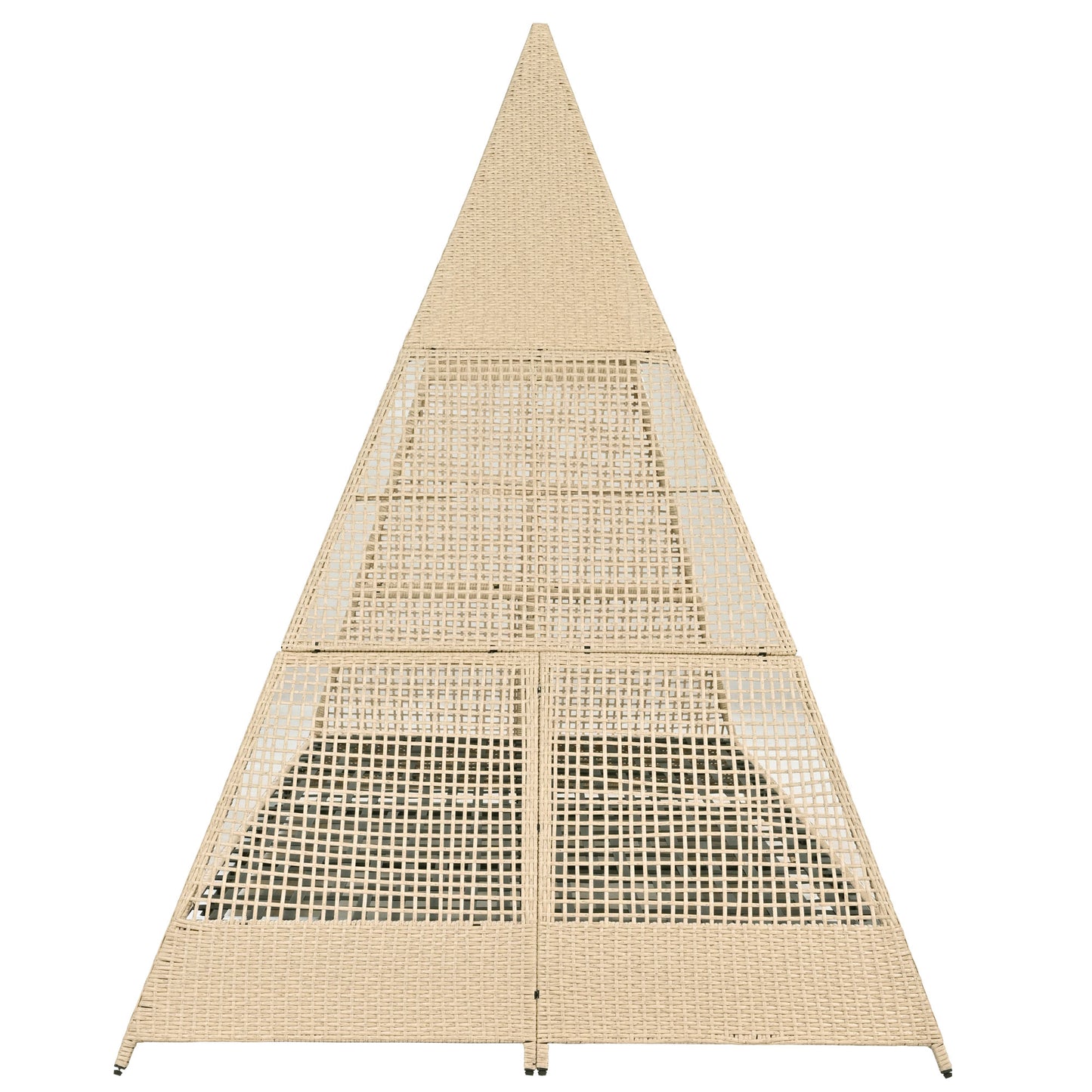 Grey Rattan Garden Lounge Set with Tent, Grey Door Curtain, Removable & Washable Seat Cushions for 2-4 People