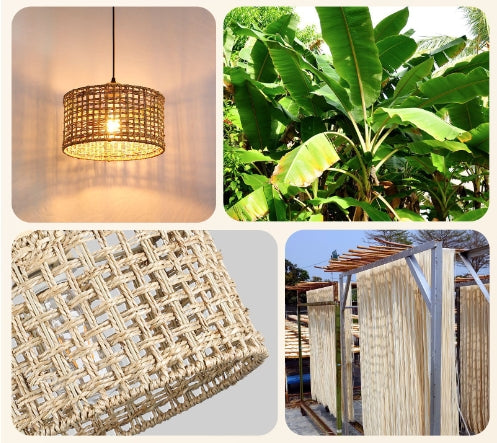 Modern Minimalist Style Rattan Cylinder Chandelier