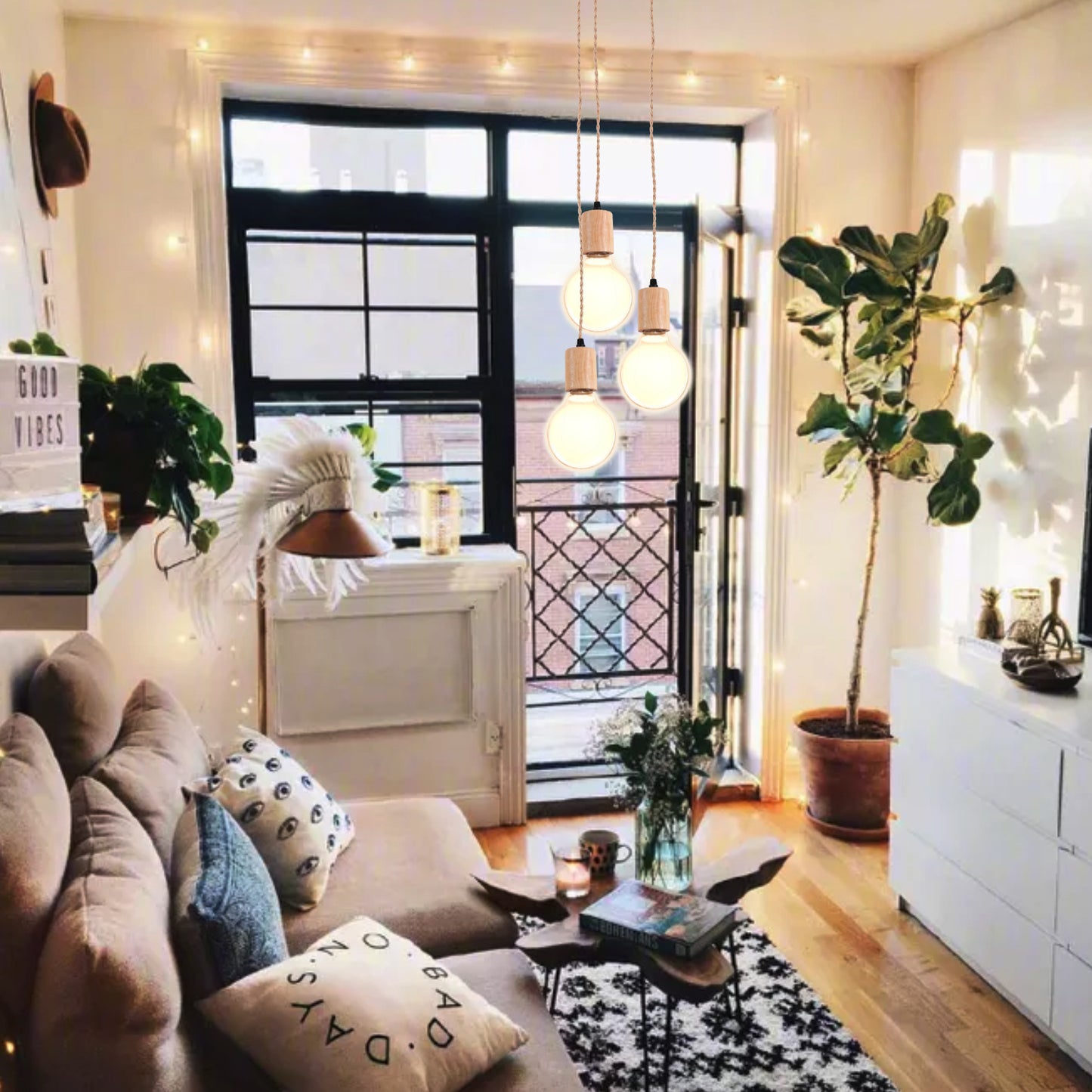 (M)Pendant Light Cord - Hanging Light Kit with Dimmable Switch Vintage Lamp Cord with Twisted Nylon Lights Socket E26 E27 for Farmhouse Lamp Cable DIY (9.8FT/16.4FT/32.8FT, Cylinder Shape)