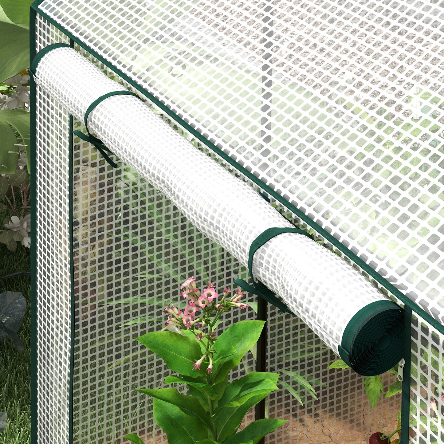 Double door plastic greenhouse, white windproof tomato house, 100x80x150cm, suitable for garden and balcony