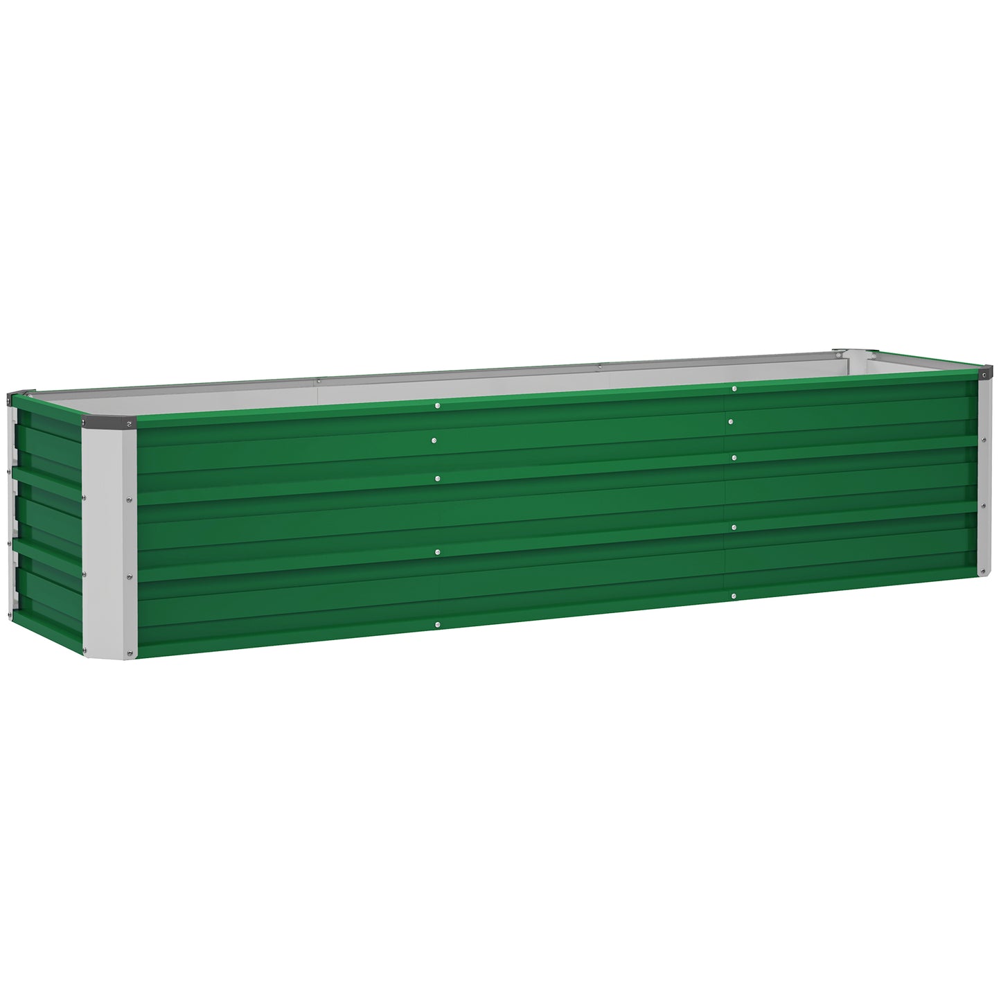 Garden bed planter box made of steel 183 x 47 x 40 cm with gloves, green, for vegetables and flowers