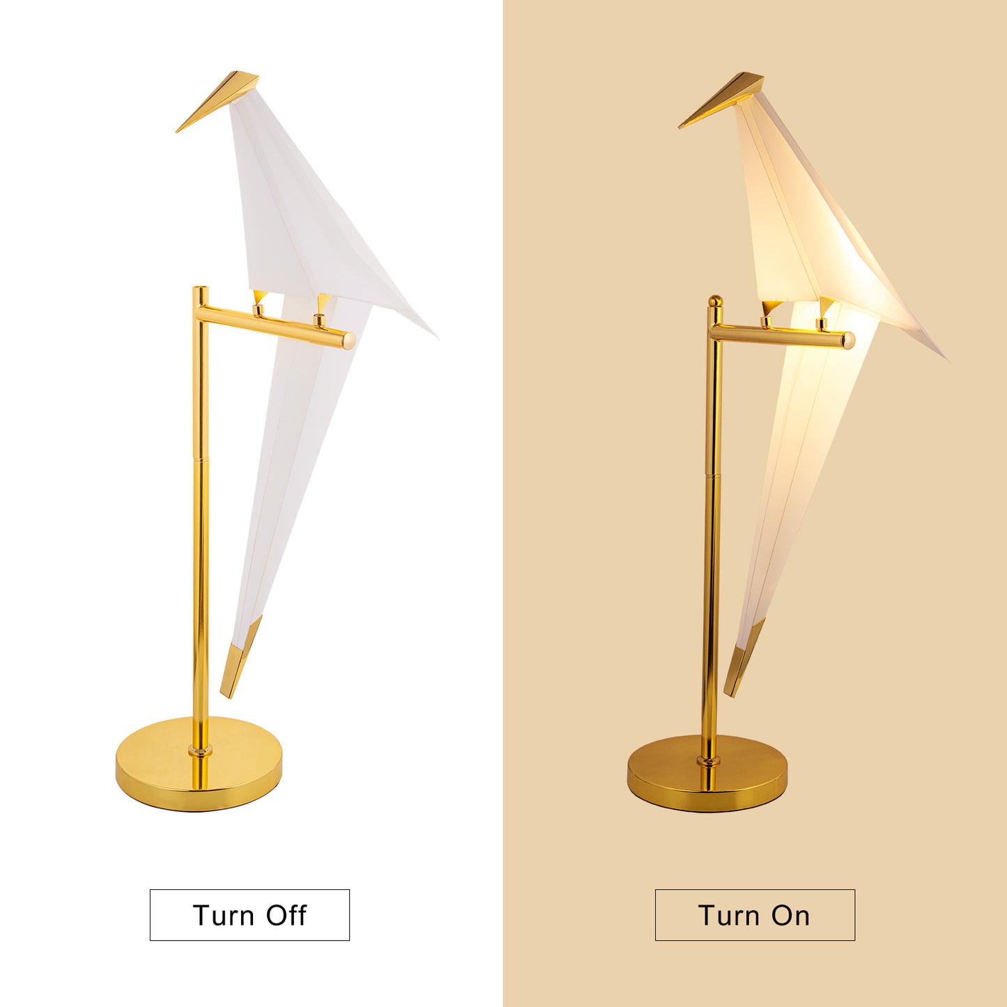 (Q)Nordic Creative Paper Crane LED Desk Lamp,Modern Art Origami Bird LED Floor Lamp,Suitable for Living Rooms,Bedrooms,and Offices