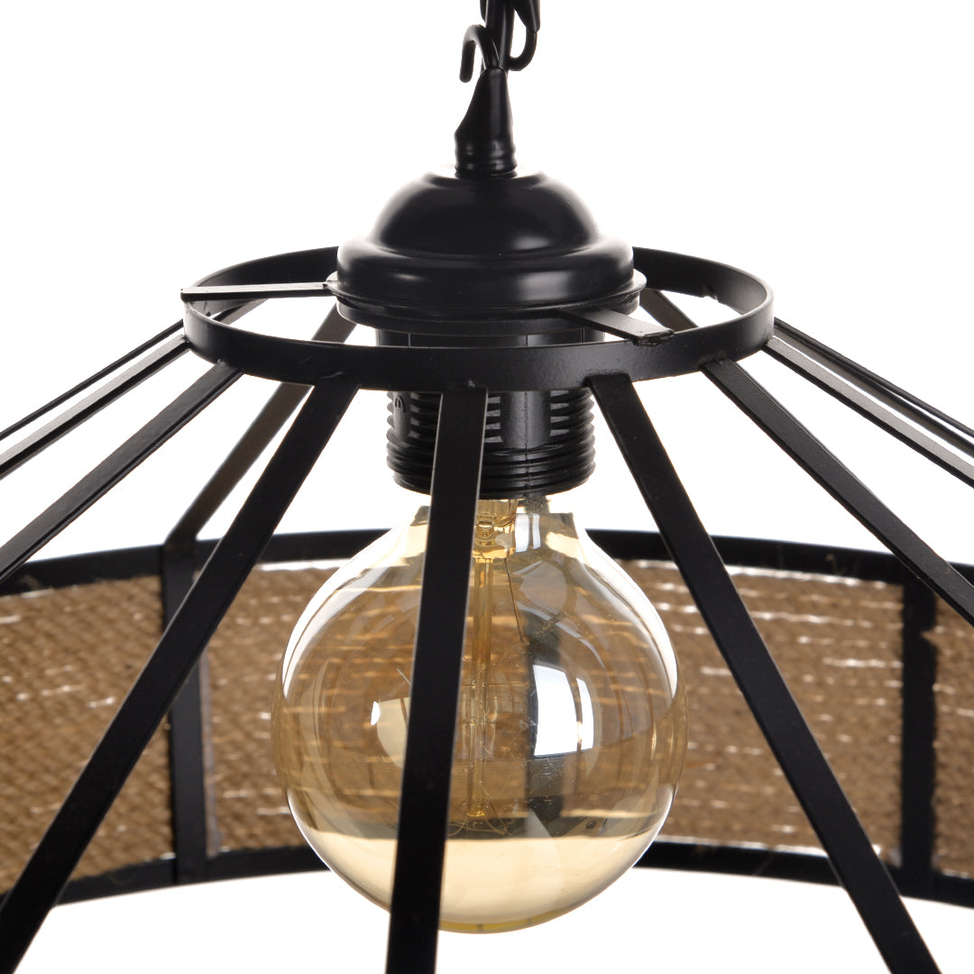 (Q)Creative Rope Vine Yurt Lampshade Pendant Light, Industrial Retro Vine Lamp Pendant Light, Suitable for Kitchen Islands and Living Rooms