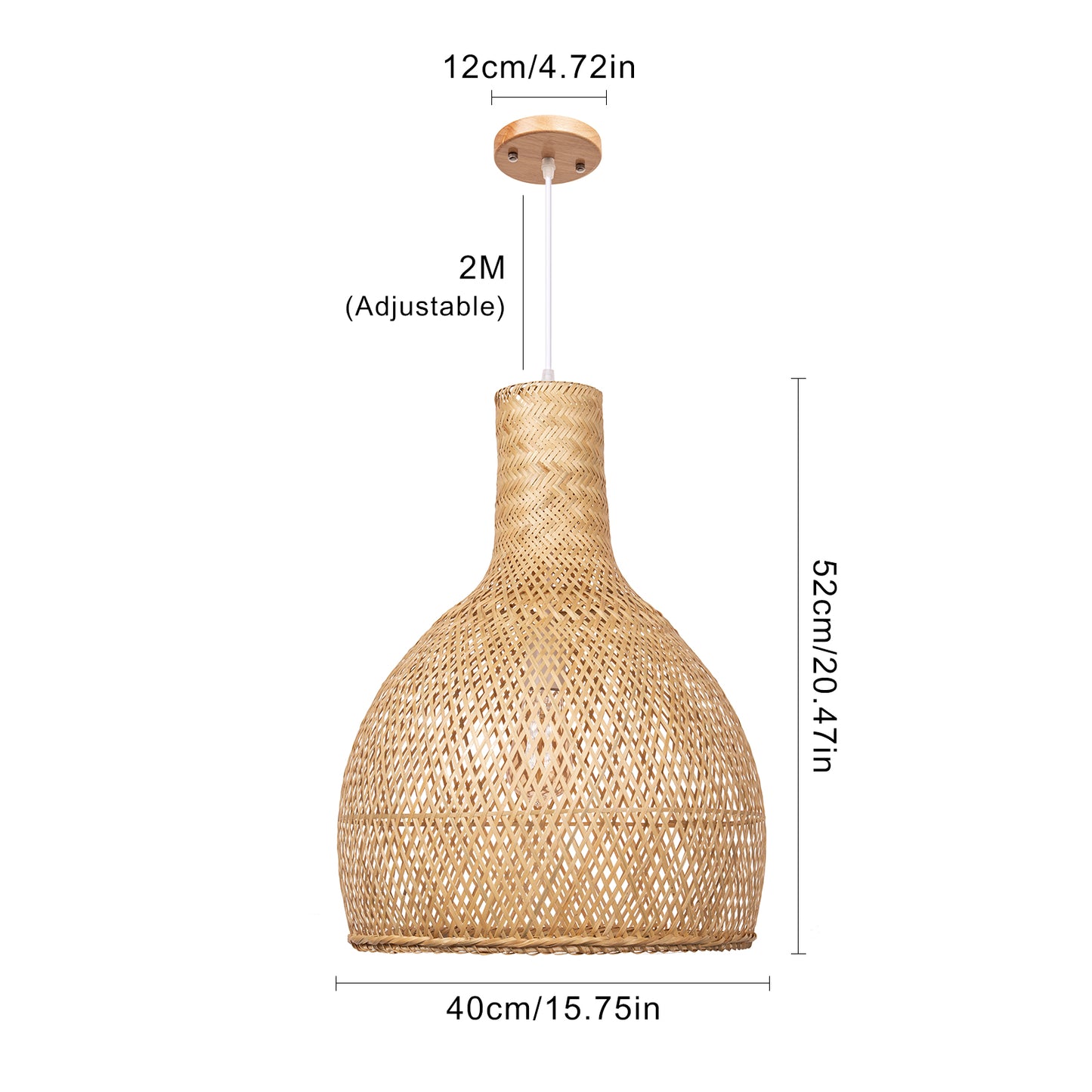 Bamboo Chandelier Vintage Rustic Hand-Woven Chandelier
