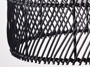(Q)Handcrafted Rattan Decorative Pendant Light, Modern Industrial Style Black Rattan Pendant Light, Suitable for Restaurant Kitchen Islands