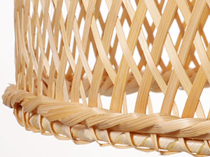 (Q)Handmade Woven Bamboo Pendant Light,Bohemian Style Cage Lampshade Pendant Light, Suitable for Restaurants,Bedrooms, Farmhouses