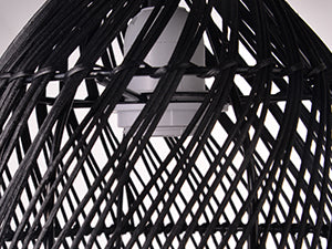 (Q)Handcrafted Rattan Decorative Pendant Light, Modern Industrial Style Black Rattan Pendant Light, Suitable for Restaurant Kitchen Islands