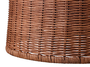 (Q)Hand Woven Brown Rattan Pendant Light, Vintage Style Rattan Basket Rattan Woven Pendant Light, Suitable For Dining And Living Rooms